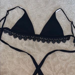 black swimsuit top